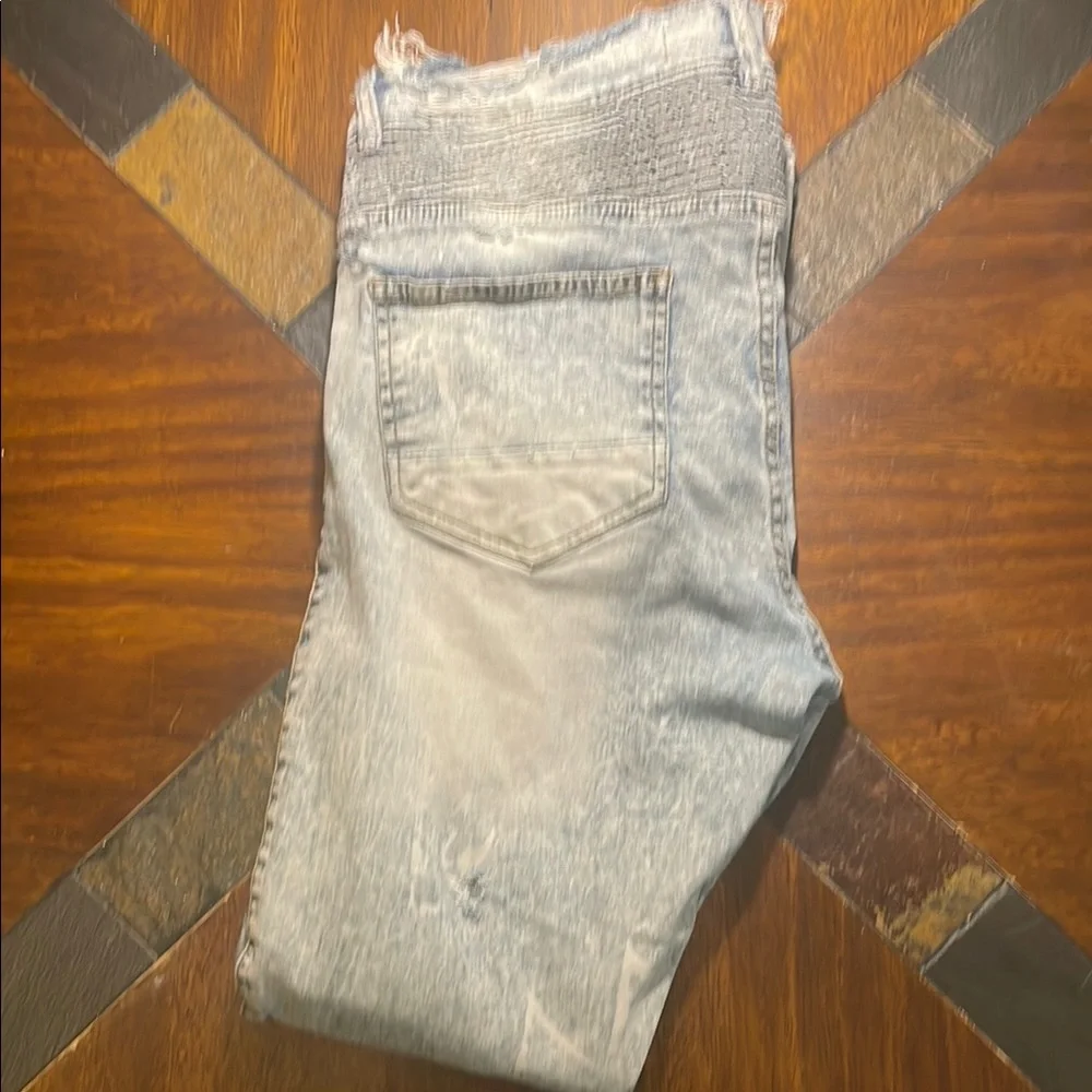Focus Men’s Splattered, Distressed Jeans. Color Gray, Size 36W 32L. Retail $100.